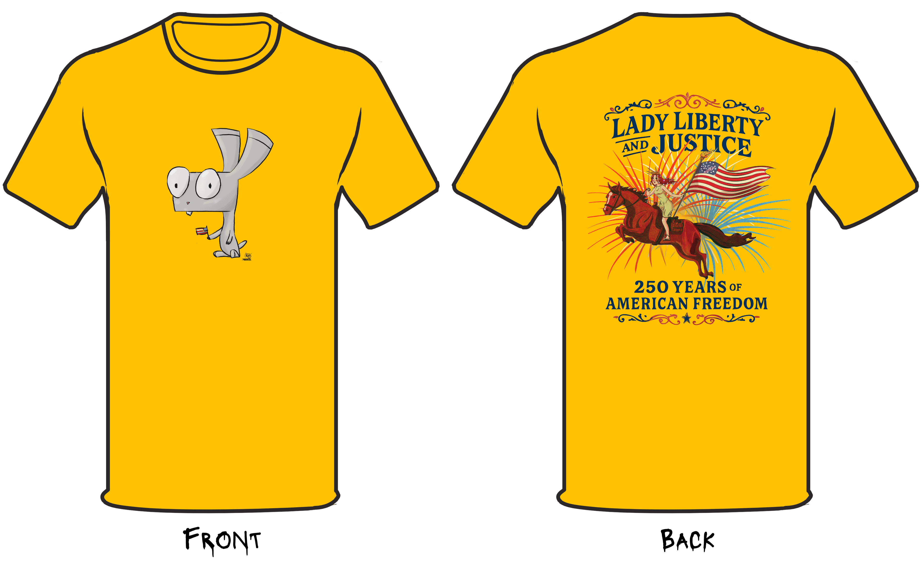 Limited Edition SlayBunnies Tee Shirt - Celebrating 250 Years of American Freedom (Out of Stock)