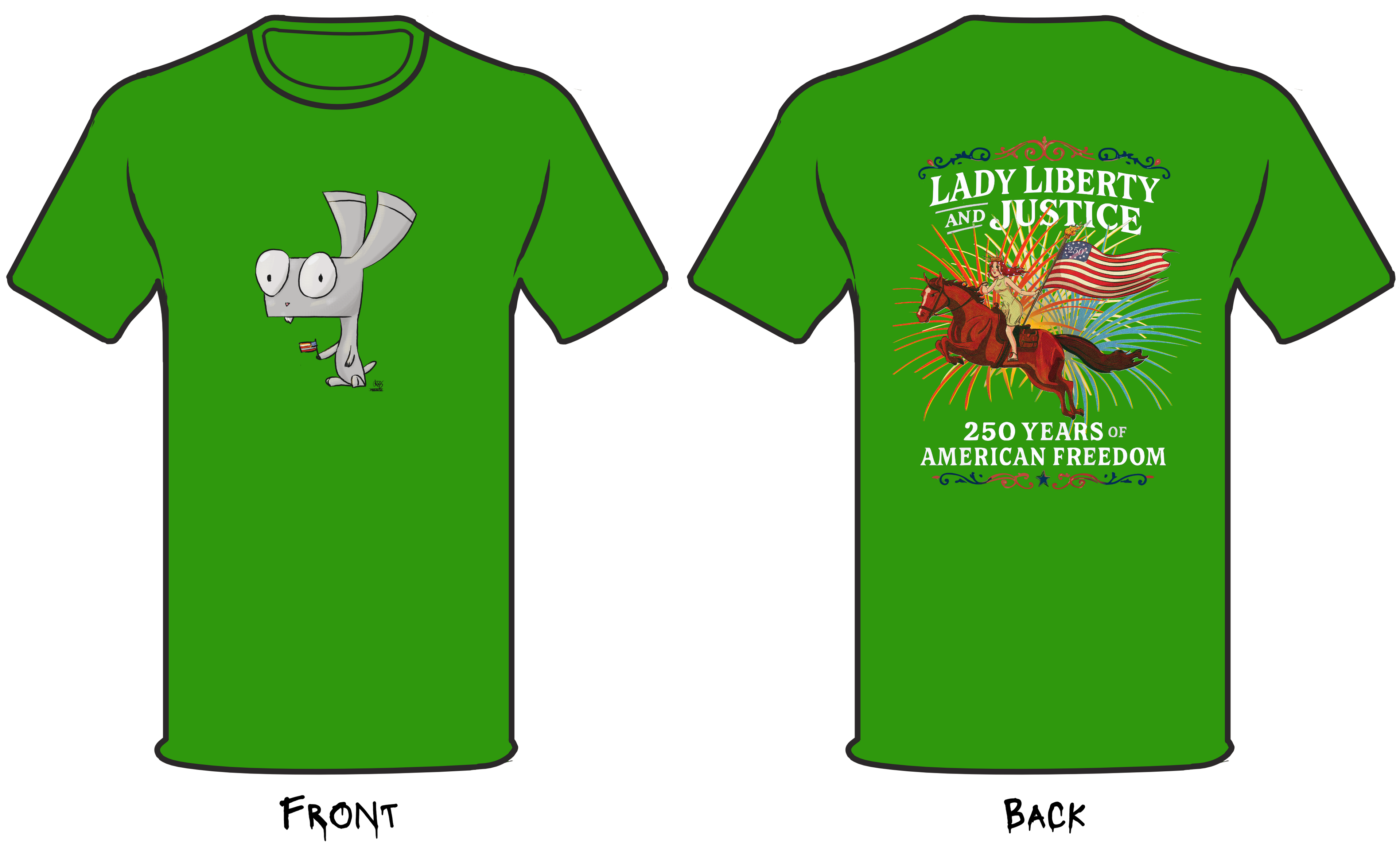 Limited Edition SlayBunnies Tee Shirt - Celebrating 250 Years of American Freedom (Out of Stock)