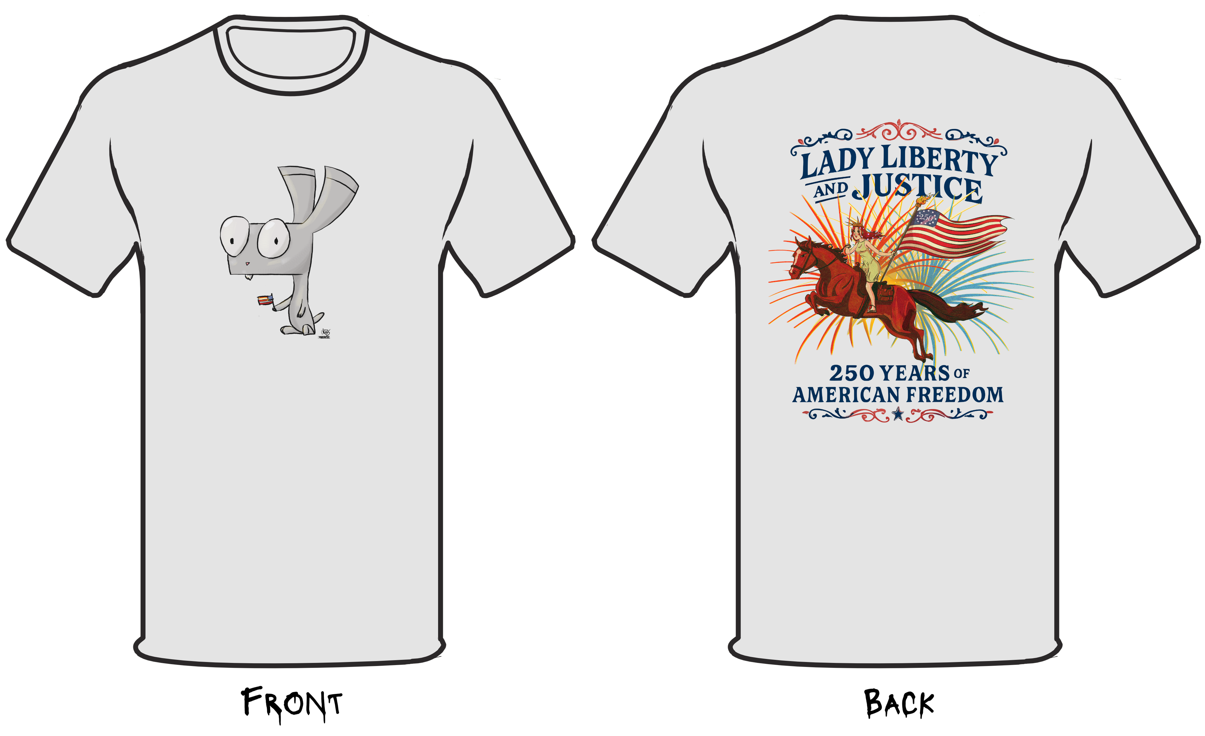 Limited Edition SlayBunnies Tee Shirt - Celebrating 250 Years of American Freedom (Out of Stock)